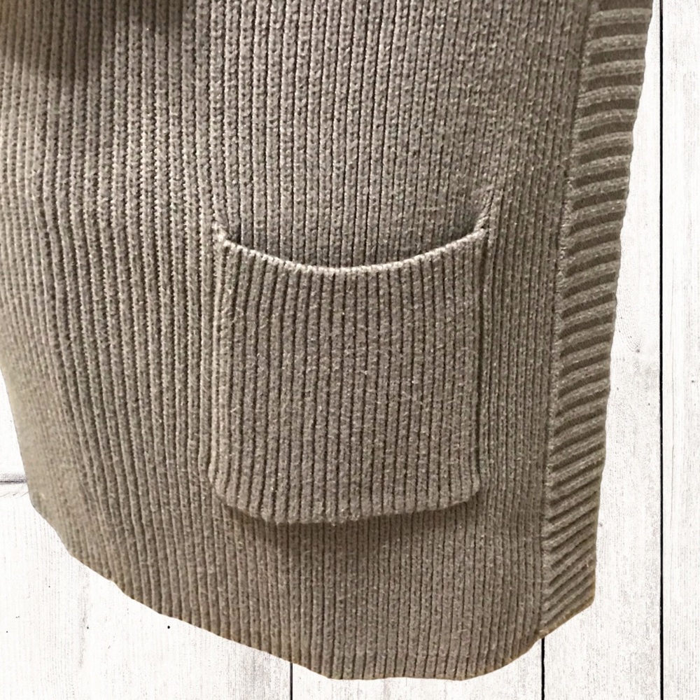 ANN TAYLOR Mid-Length Ribbed Knit Open Front Short Sleeve Cardigan - Picture 8 of 11